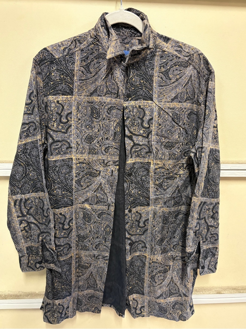 Kenzo Black and Tan Paisley Patchwork Shirt Jacket - Retired model & from France